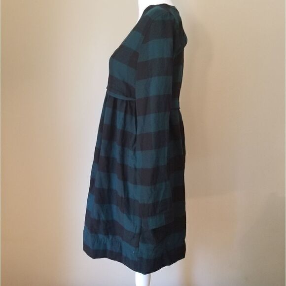 True Craft Green Black Plaid Button Down Dress XS - Picture 2 of 5